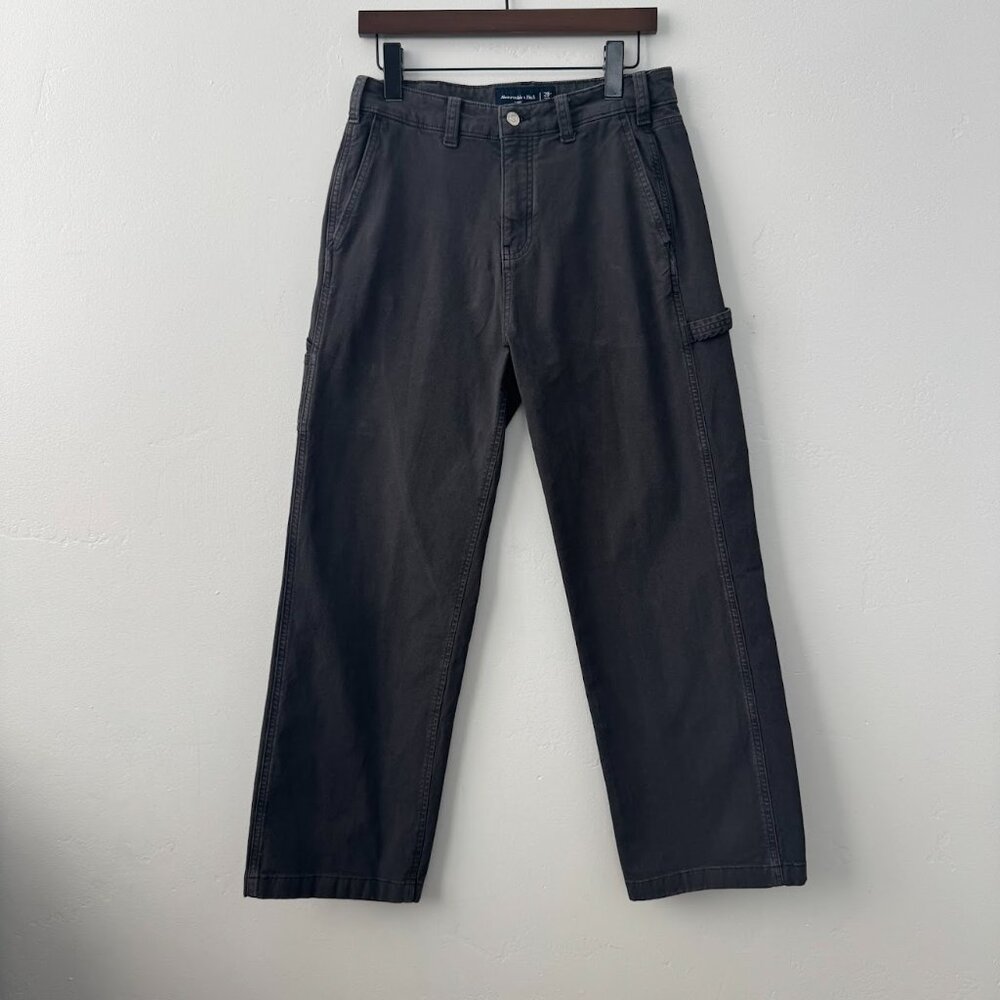 Abercrombie & Fitch Baggy Carpenter Pants Workwear Utility Black Men’s - Picture 4 of 12